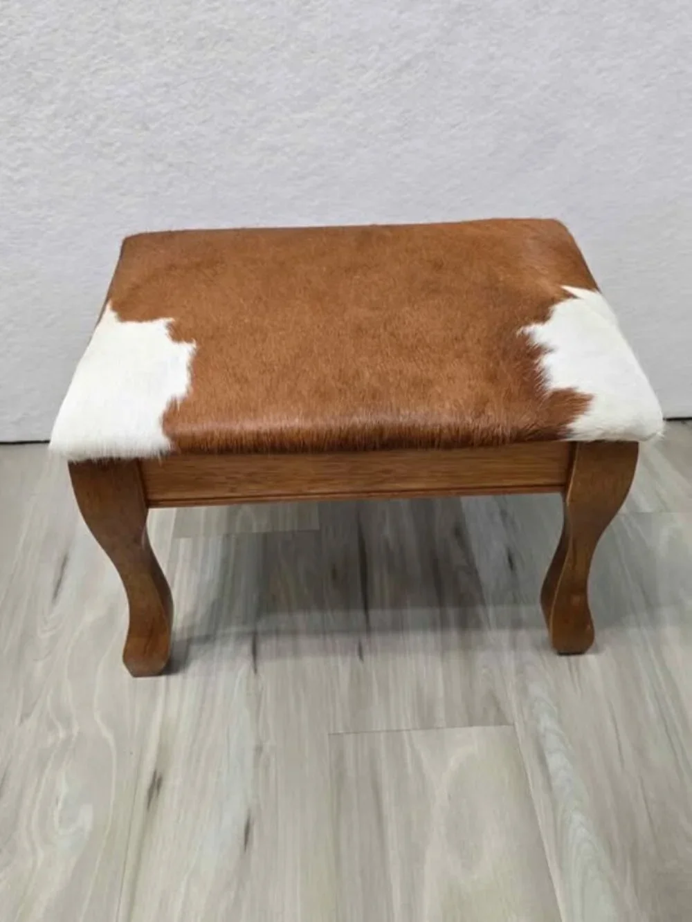 Genuine Cowhide Herefored Footstool